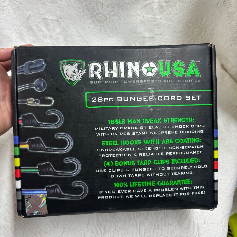 Rhino USA Bungee Cords with Hooks (28-Piece) Heavy Duty Outdoor Bungee Straps